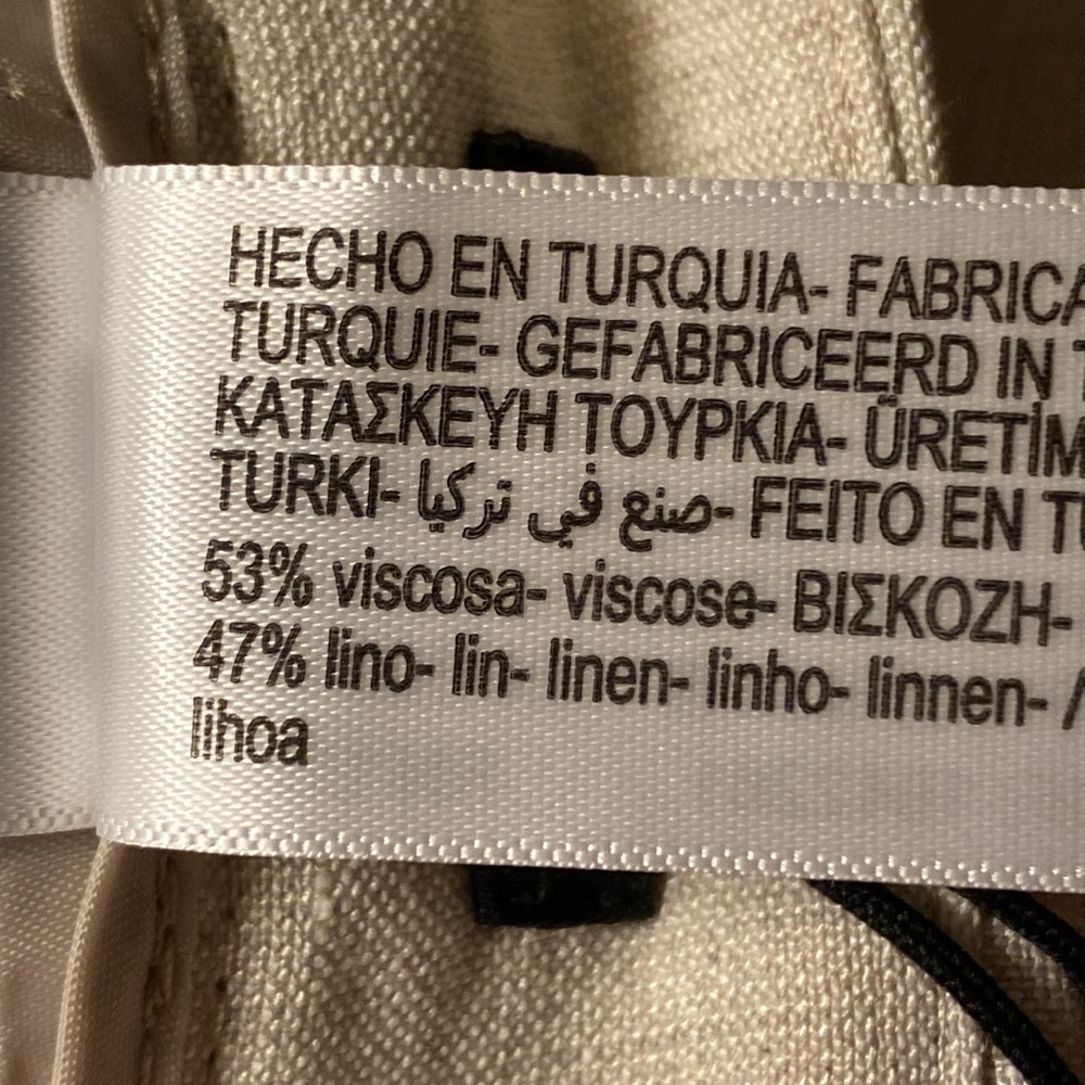 NWT. Massimo Dutti Linen Blend Straight Fit Cargo Pants. Size 10. - Picture 11 of 12